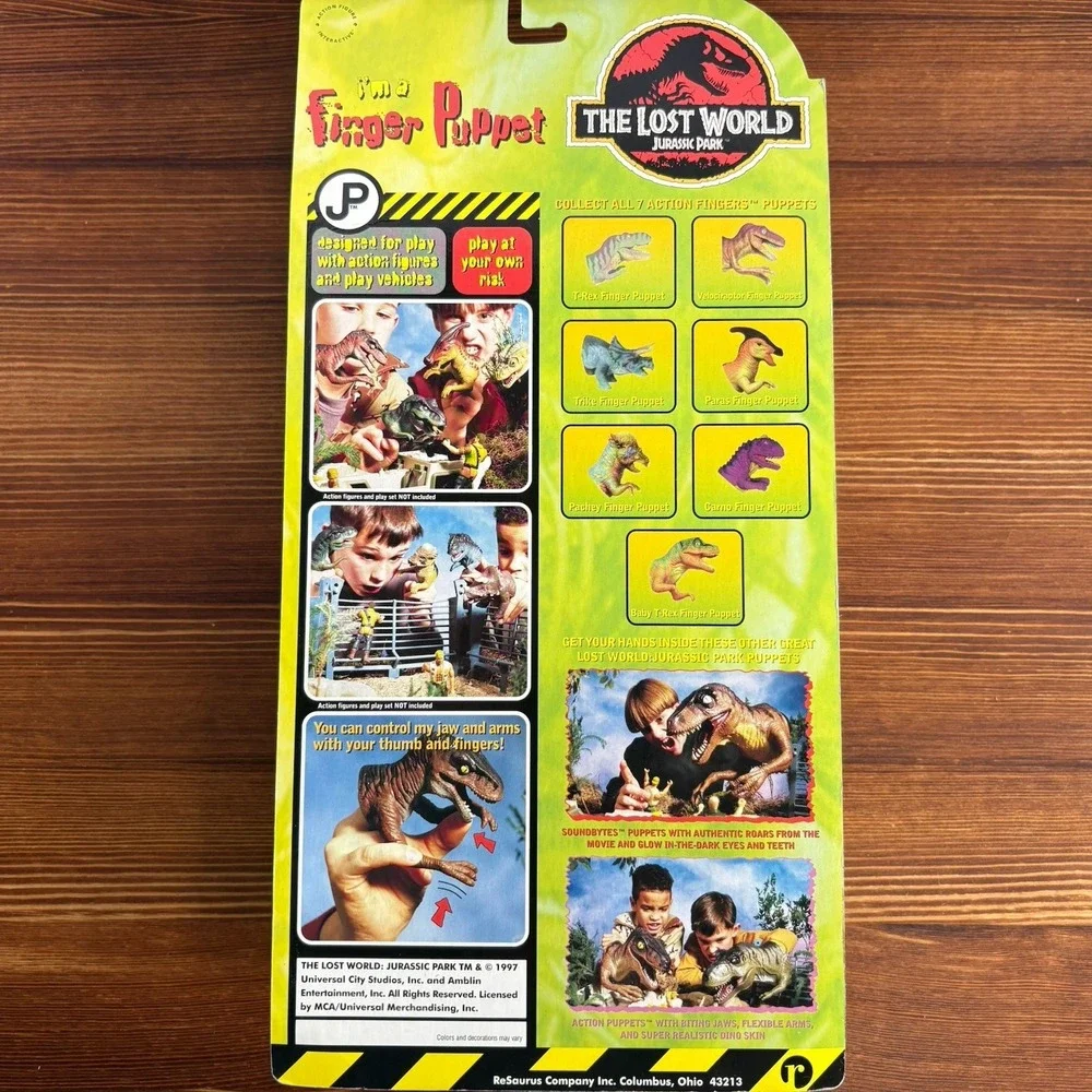 The Lost World Jurassic Park Finger Puppets Action Fingers Sealed‎ 1997